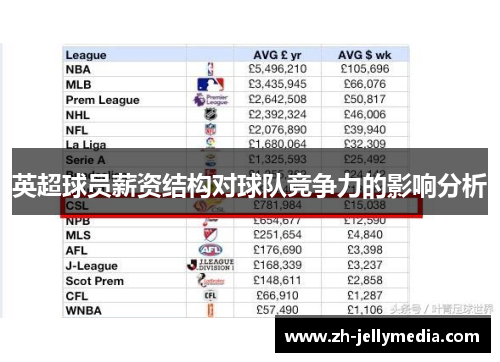 英超球员薪资结构对球队竞争力的影响分析